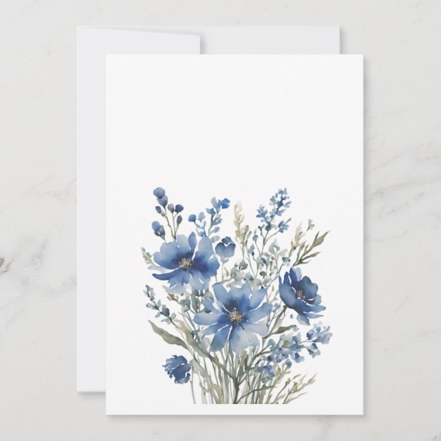 Save The Date Bouquet de Fleurs Aquarelle Élégante (Devant)
