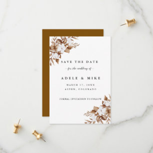 Save The Date Bouquet de mariage moderne minimaliste d'herbe de 
