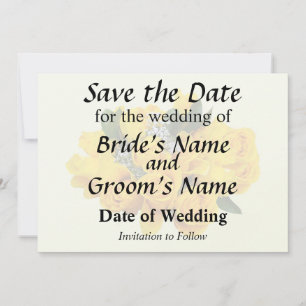 Save The Date Bouquet de roses jaunes et baby's breath