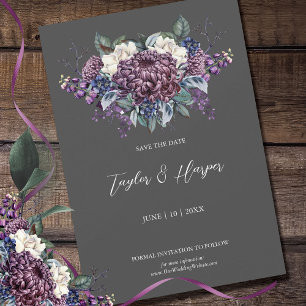 Save The Date Bouquet Mariage de goth esthétique foncé