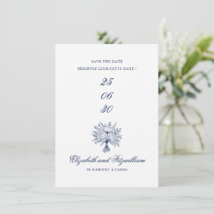 Save The Date Bouquet nuptial minimaliste esquissé