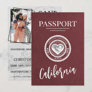 Save The Date Bourgogne Californie Passeport Enregistrer La Date