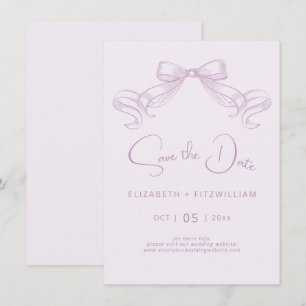 Save The Date Bow à croquis romantique Arrière - plan Lilac