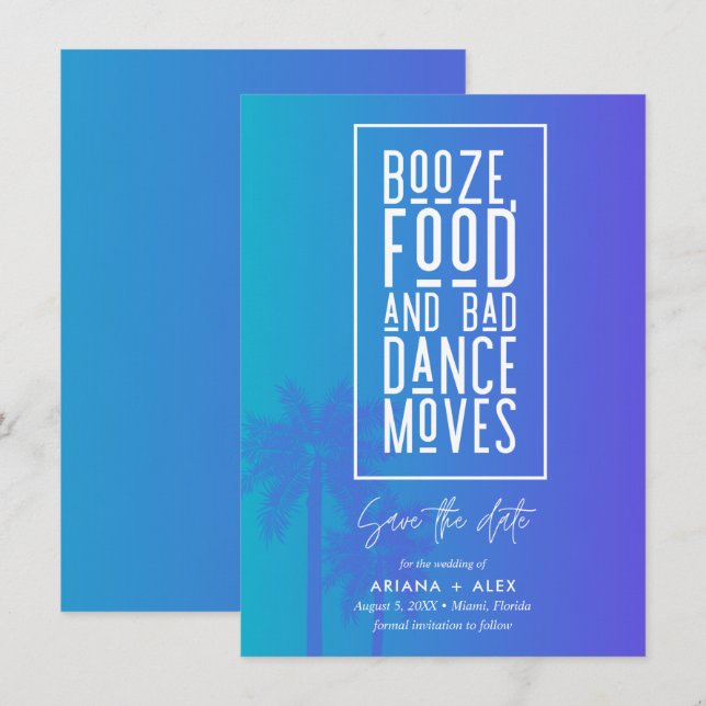 Save The Date Boze Food and Bad Dance Mariage (Devant / Derrière)