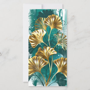 Save The Date Branche avec Feuilles d'or Ginko Biloba