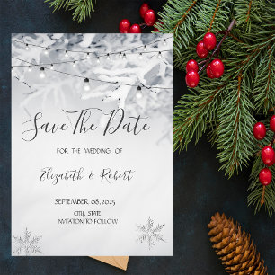 Save The Date Branches de neige d'hiver Sauvegarder la date