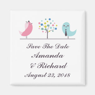 Save the Date Braut-und Bräutigam-Vogel-Magnet Magnet