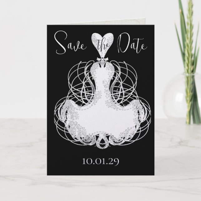 Save the Date - Brautkleid Einladung (Vorderseite)