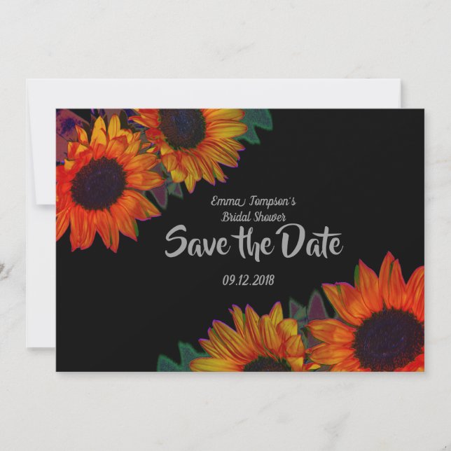 Save the Date, Brautparty Sonnenblumen Save The Date (Vorderseite)
