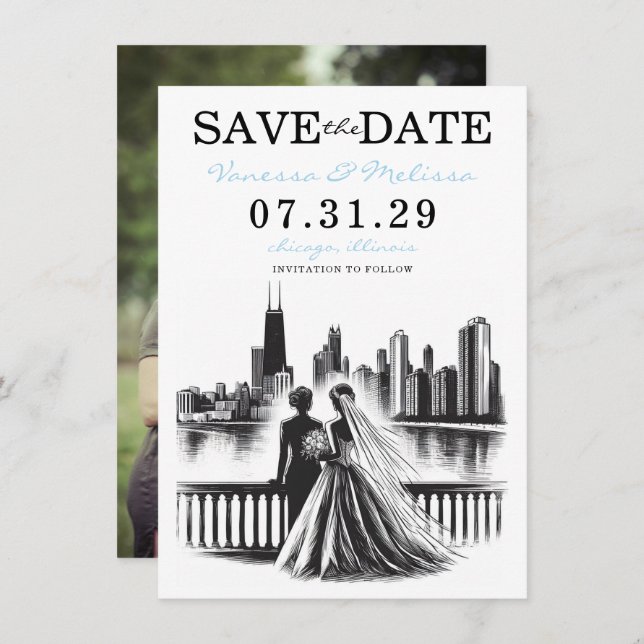 Save The Date Brides de Chicago (Devant / Derrière)