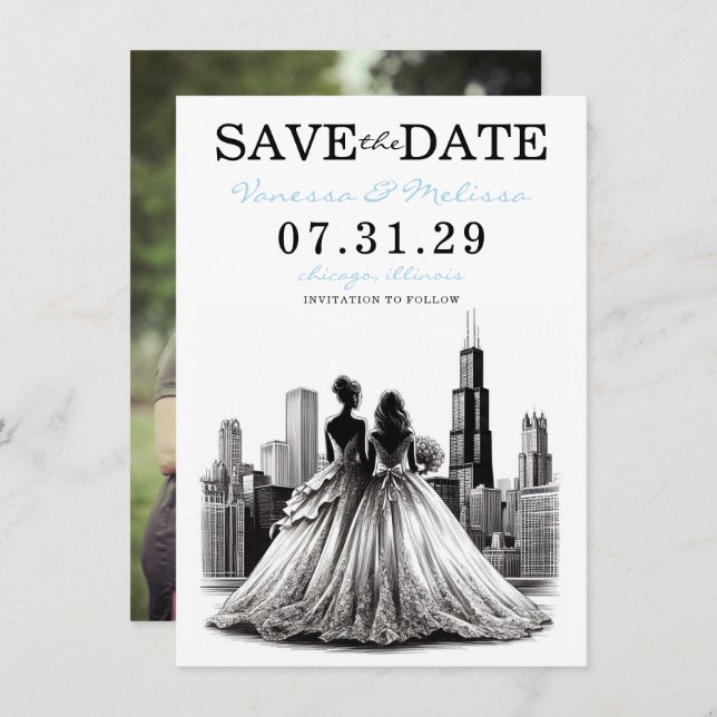 Save The Date Brides de Chicago (Devant / Derrière)