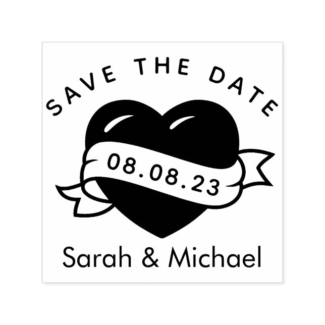 Save the Date Briefmarke Custom Wedding Briefmarke Permastempel (Design)