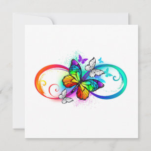 Save The Date Bright infinity with rainbow butterfly