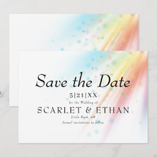 Save The Date Bright Rainbow Bubble Light Mariage LGBTQ