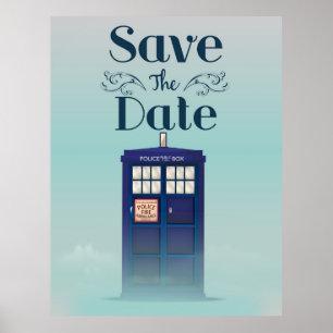 Save the Date British Police Box Poster