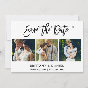 Save The Date Brosse moderne Script 3 photo