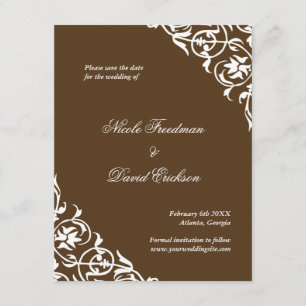Save The Date Brown fière classe scroll mariage enregistrer la d