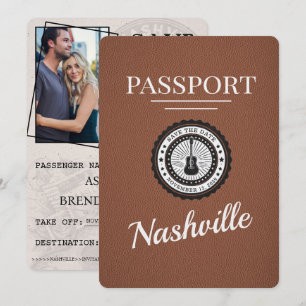 Save The Date Brown Nashville Passport Enregistrer La Date
