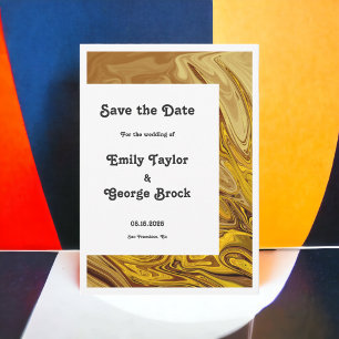 Save The Date Brown or moderne Terracotta Abstrait Art Mariage