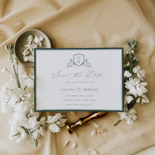 Save The Date BRUNSWICK CREST Mariage de monogramme
