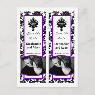 Save the Date Buch Mark Favoriten Schwarzer Lila D Ankündigungspostkarte