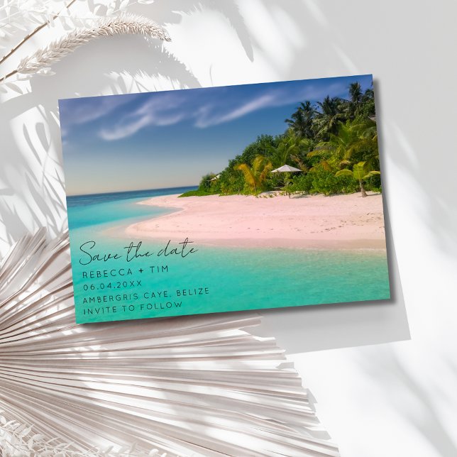 Save The Date Budget Beach Photo Wedding Enregistrer la date (Budget Beach Photo Wedding Save the Date)