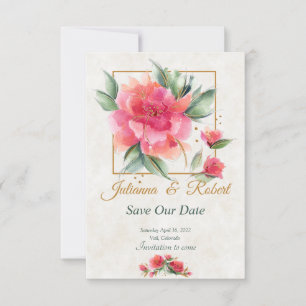 Save The Date budget de jardin de roses charmant 