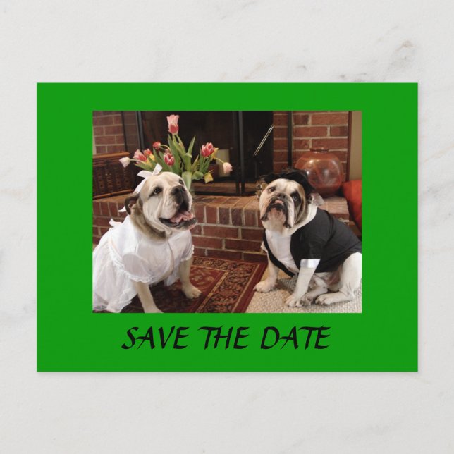 SAVE THE DATE Bulldogs Ankündigungspostkarte (Vorderseite)