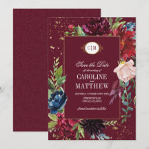 Save The Date. Burgunderrot | Hochzeit von Navy Bl