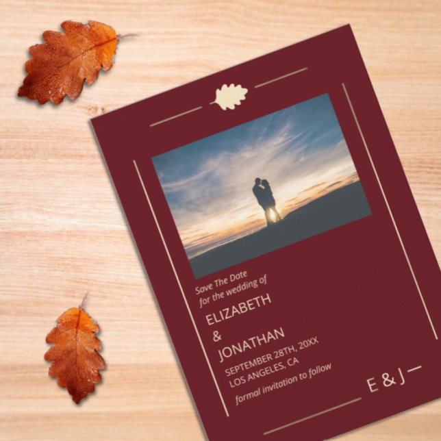 Save The Date Burgundy Autumn Wedding (Créateur téléchargé)