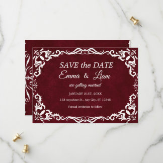 Save The Date Burgundy Papel Picado Mexican Wedding 