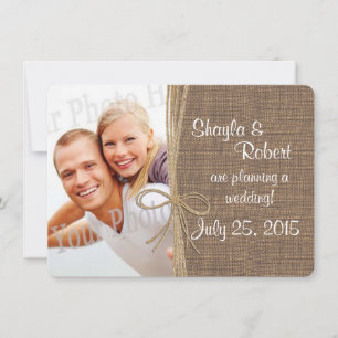 Save The Date Burlap et Twine Photo Enregistrer la date