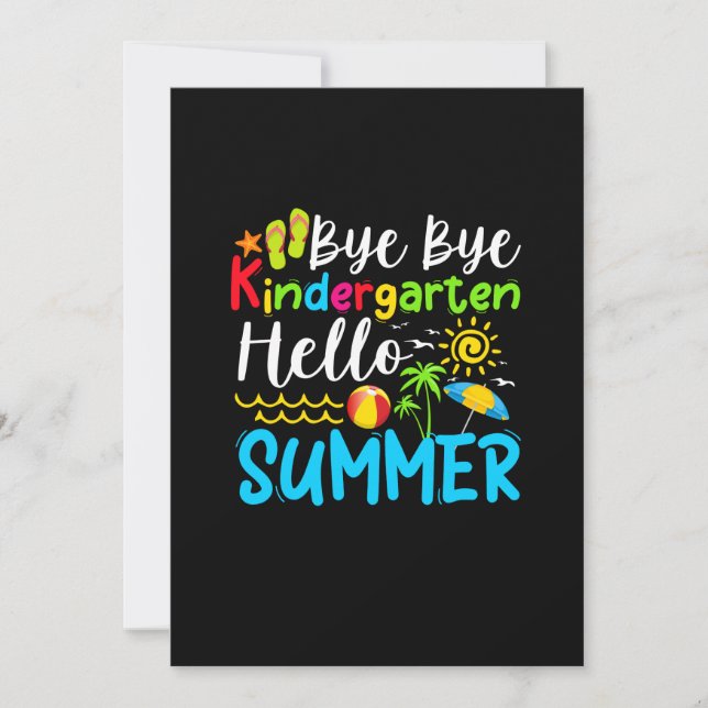 Save The Date Bye Bye Kindergarten Hello Summer (Devant)