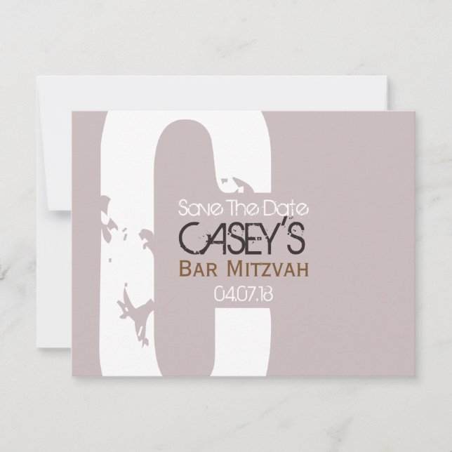 Save The Date C Monogram Collection Bar Mitzvah Enregistrer la d (Devant)