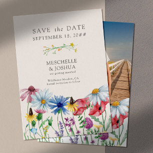 Save The Date Cabane de mariage aux fleurs sauvages Fleur et Pho