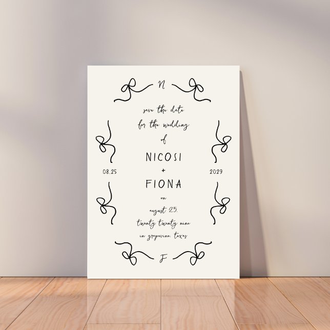 Save The Date Cadre à l'écriture manuscrite de mariage à arc rét (Créateur téléchargé)