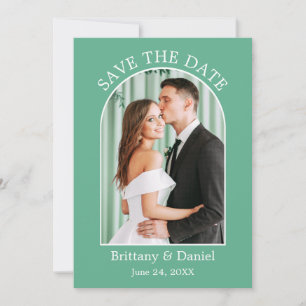 Save The Date Cadre Arc moderne photo Neo Mint Green