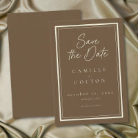 Cadre de mariage minimaliste marron cacao