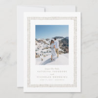 Cadre de tuile simple mariage de destination beige