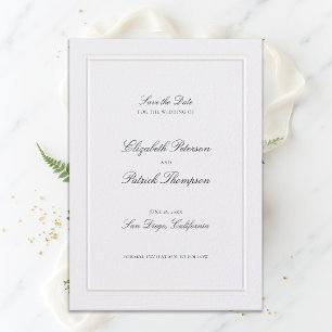 Save The Date Cadre Élégant Moderne Classique Élévé Mariage Perl