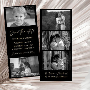 Save The Date Cadre élégant noir pour bandes de photobooth de ma