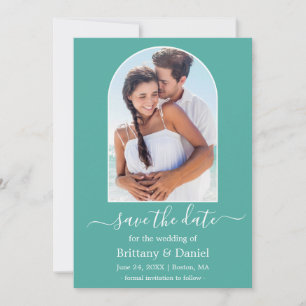 Save The Date Cadre photo Arch moderne Turquoise