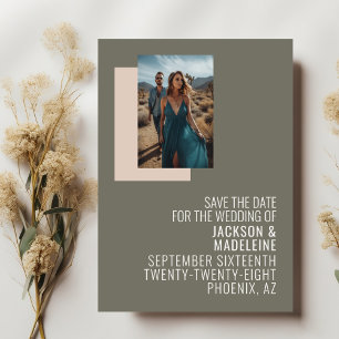 Save The Date Cadre photo de mariage à typographie neutre minima