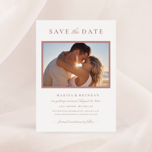 Save The Date Cadre photo élégant Rose Poussiéreuse Mariage