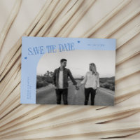 Cadre photo incurvé bleu givré Simple Heart