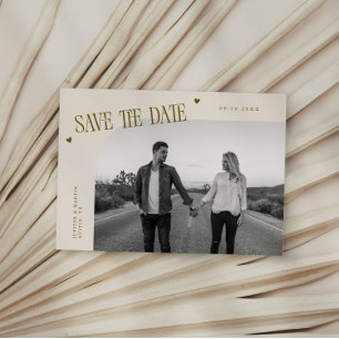 Save The Date Cadre photo incurvé Simple Heart Cream