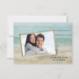 Save The Date cadre photo sur la plage pour enregistrer la date