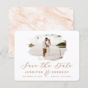 Save The Date Cadre romantique en terre cuite brossé avec photo