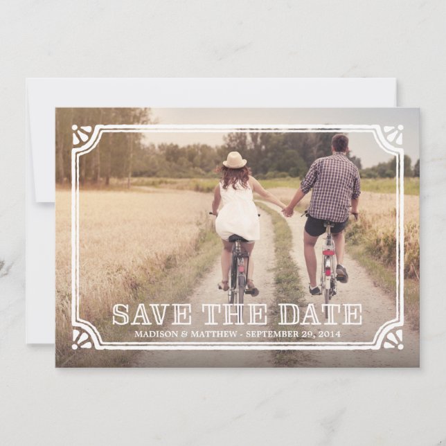 Save The Date Cadre rustique | Enregistrer l'annonce de date (Devant)