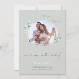 Save The Date Cadre subtil sauge et eucalyptus 